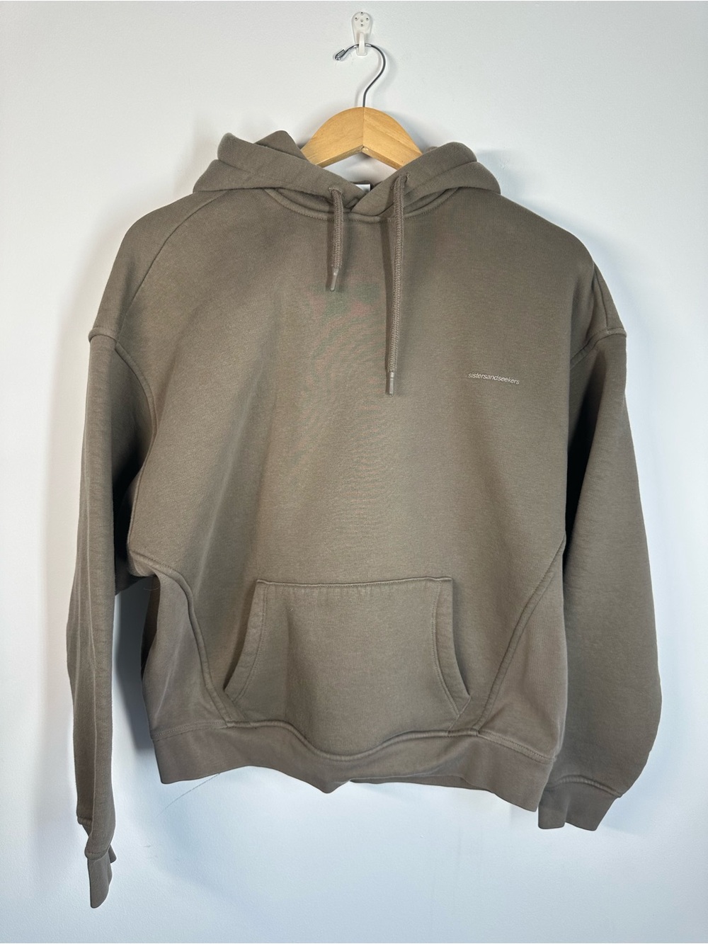 Sisters and Seekers Oversized Hoodie – Brown/Taupe Size Small